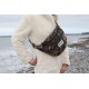 Giant bum bag black floral tapestry